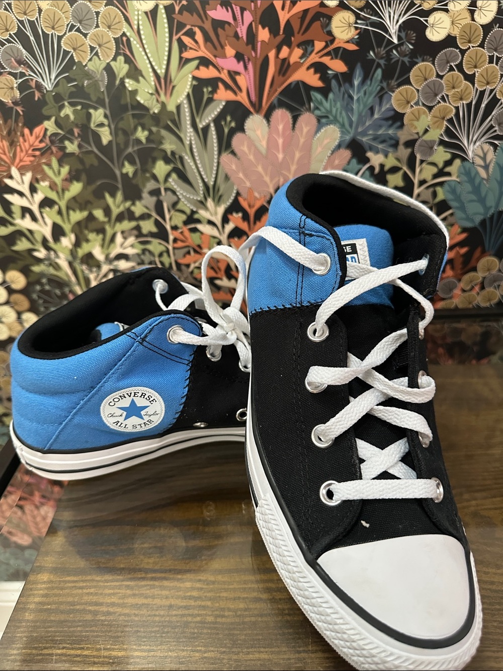 Converse Black and Blue High-Top Sneakers